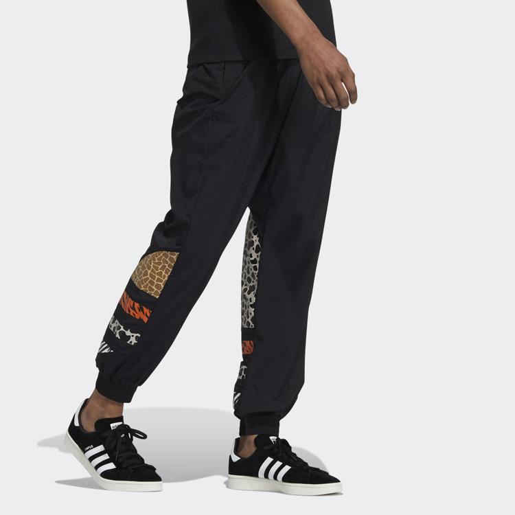 Adidas Originals Trefoil X Atmos Co-Brand Joggers With Leopard Print Logo Men Bottoms Black GT7294