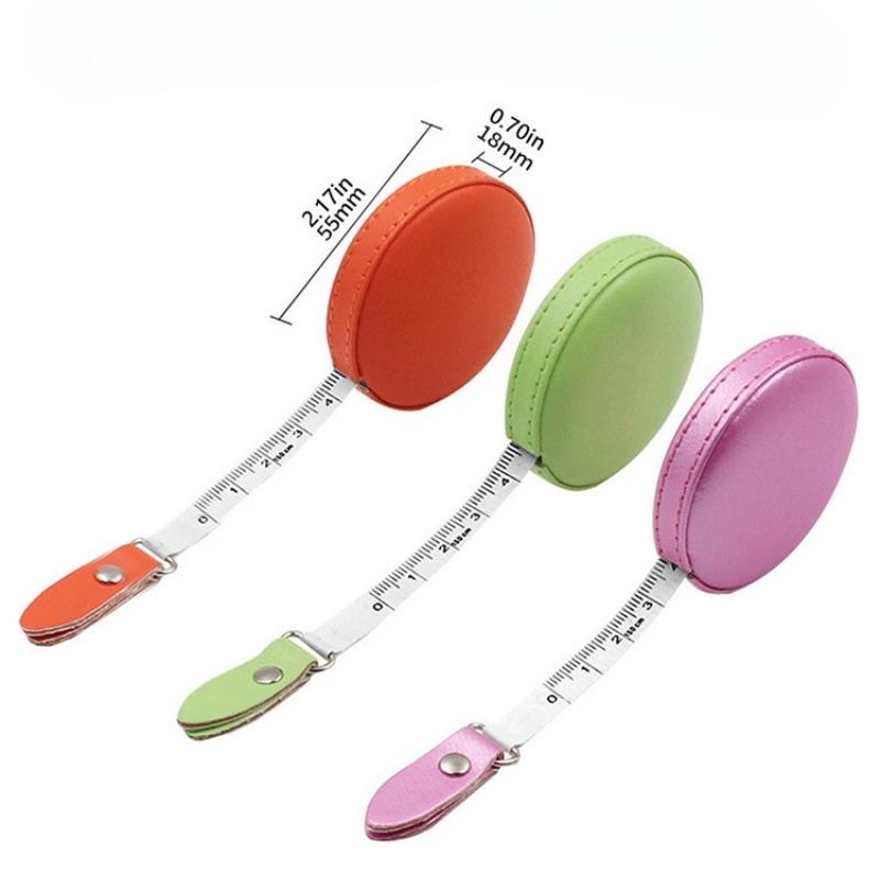 2pcs Measuring Tape PU Leather Retractable Ruler Tape Portable Centimeter Inch Roll Tape Practical Measures Height Ruler Measuri