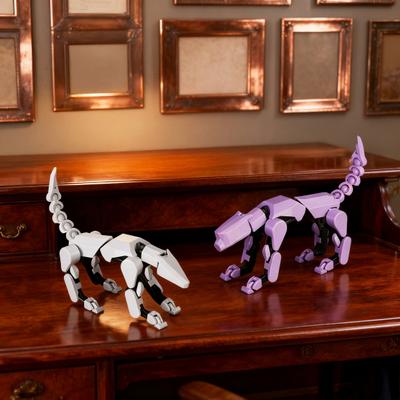 1/5Pcs 3D Printed Robot Dog Figurine Movable Joints Puppy Figure Articulated Animal Model Fidget Toy Home Office Desktop Decoration Ornament