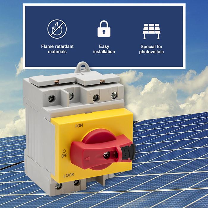 Qoltec DC Isolating Switch with Locking Function | Main Switch | 1200V | 32A | 8kV | 4P