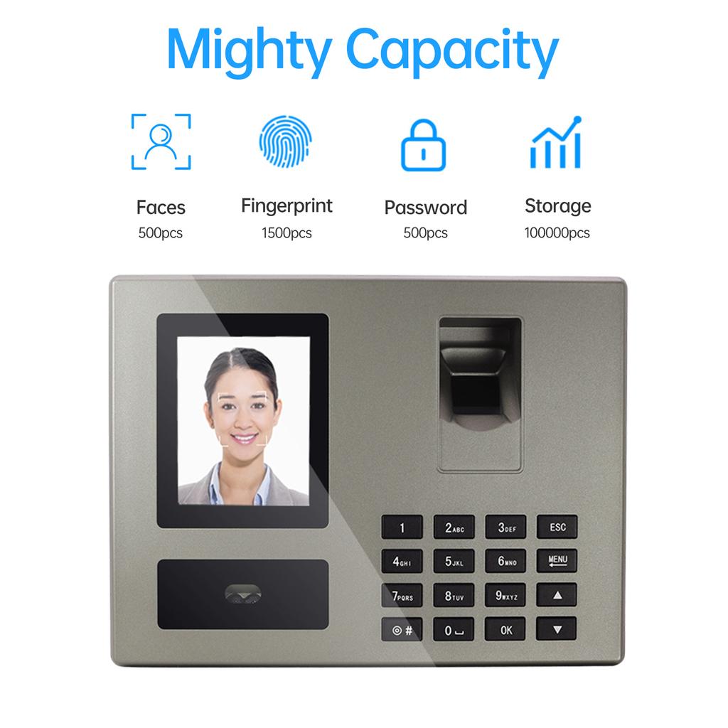 Intelligent Face Biometric Fingerprint Password Employee Attendance Machine Checking-in Recorder