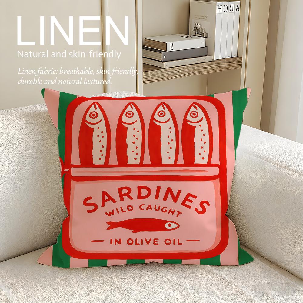 Object Sardine Can Cushion Cover Pillowcase Set Pcs x x Breathable Washable Sofa Cushion Cover
