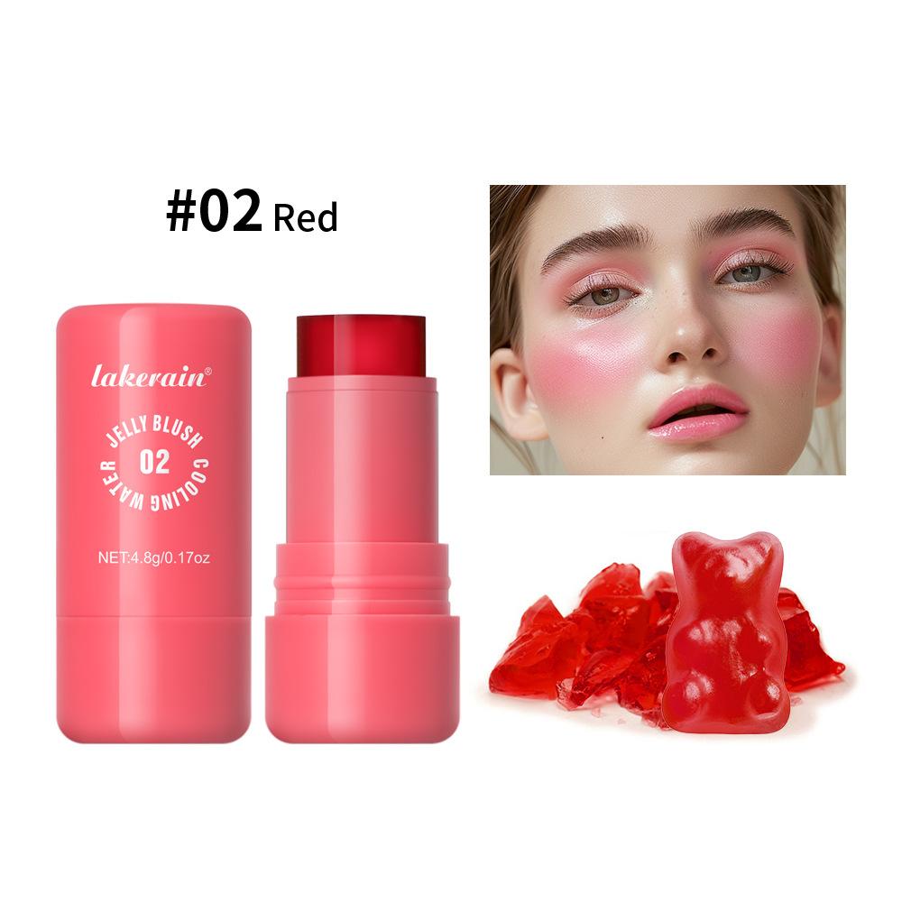 Jelly Powder Blusher for Lazy People, Long-lasting Color Development, Moisturizing and Shimmering Rouge, Powder Blusher Stick
