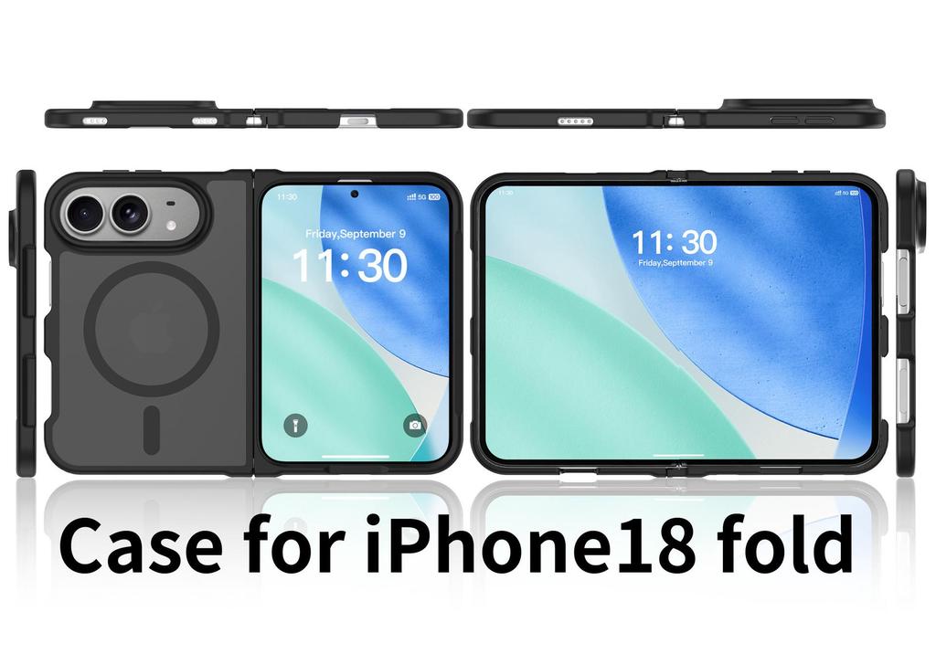 iPhone 18 Pro Fold Magnetic Frosted Semi-Transparent Protective Case