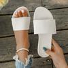 Large size flat-bottomed slippers women's summer new one-word drag simple fashion casual cool slippers