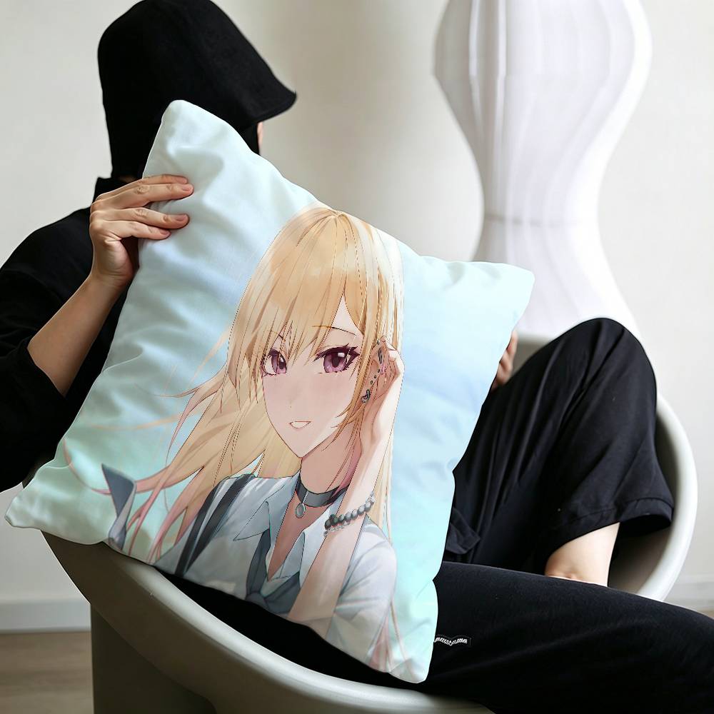 My DressUp Darling MMarin Kitagawa Pillowcase toon Gift Cushion Cover Bedroom Home Sofa Chair Seat Decor pillow case