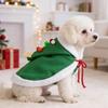 1Pc Cat Christmas Cape with Star and Pompoms Hat Festive Pets Christmas Costume Green Soft Cloak for Small Breed Dogs Holiday Party Outfit Pet Attire