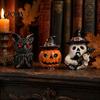 Indoor Outdoor Holiday Ornaments Halloween Resin Ornament, Ghost Owl Pumpkin Shape Figurine, 3D Decorations Decoration, for And Tabletop Decor Guitar