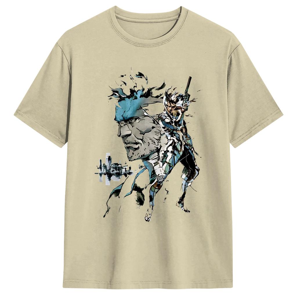 Unisex T-shirt Metal Gear Solid Snake MGS Crazy Ren Bomull T-shirt Kortärmad T-shirt Rundhalsad Kläder 4XL 5XL 6XL