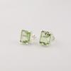 Green Amethyst Gemstone 925 Solid Silver Jewelry Handmade Women's Earrings 0.4" For Thanksgiving Gift EE-179-14