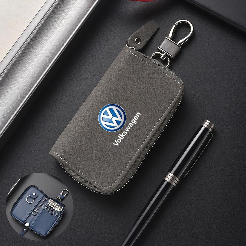 Suede Car Key Storage Bag Portable Card Coin Wallet Keychain For Volkswagen VW Golf Tiguan Jetta Passat Polo Touran GTD Scirocco zr4