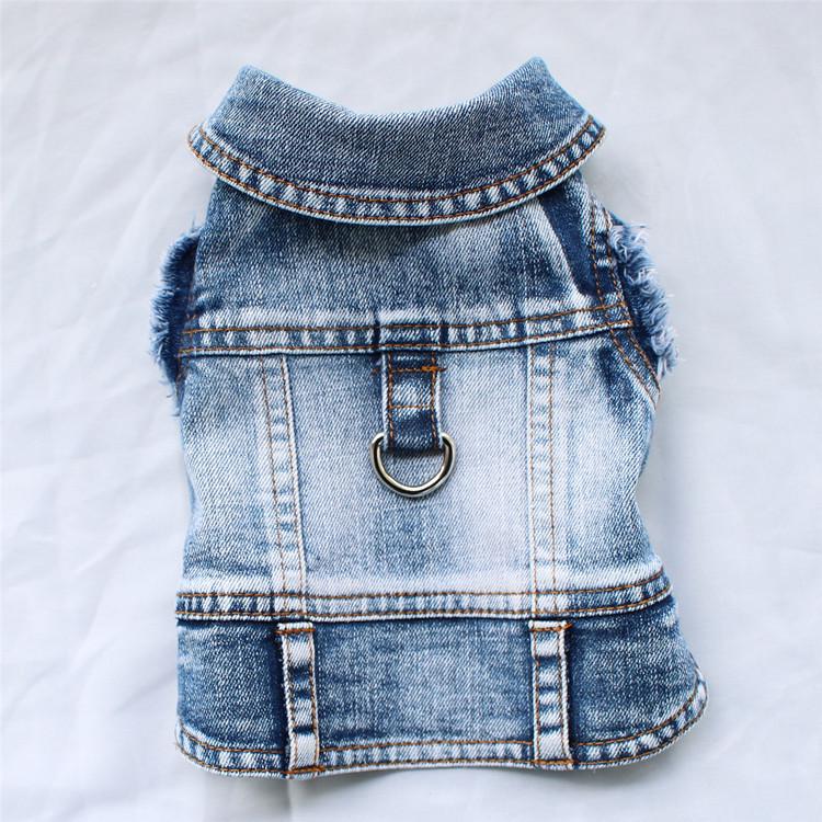 Denim Vest with Leash Ring for Pets: Panda, Kitty, Teddy & Dog Clothes for All Seasons