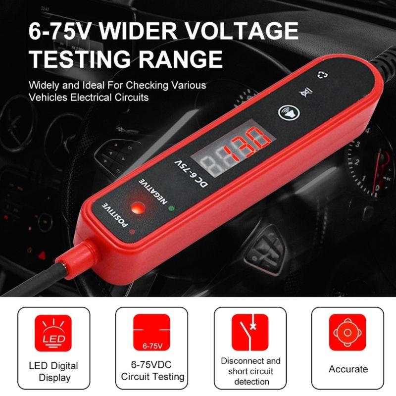 Automotive LED Polarity Indicator Circuits Tester 4 to 60VDC Voltage Detectors 3meter  Cable for Short Open Line Trackings