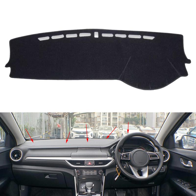 Dashboard Anti-Slip Cover Dash Mat Pad Black Polyester Fit for Kia Forte K3 Cerato Right Hand Drive