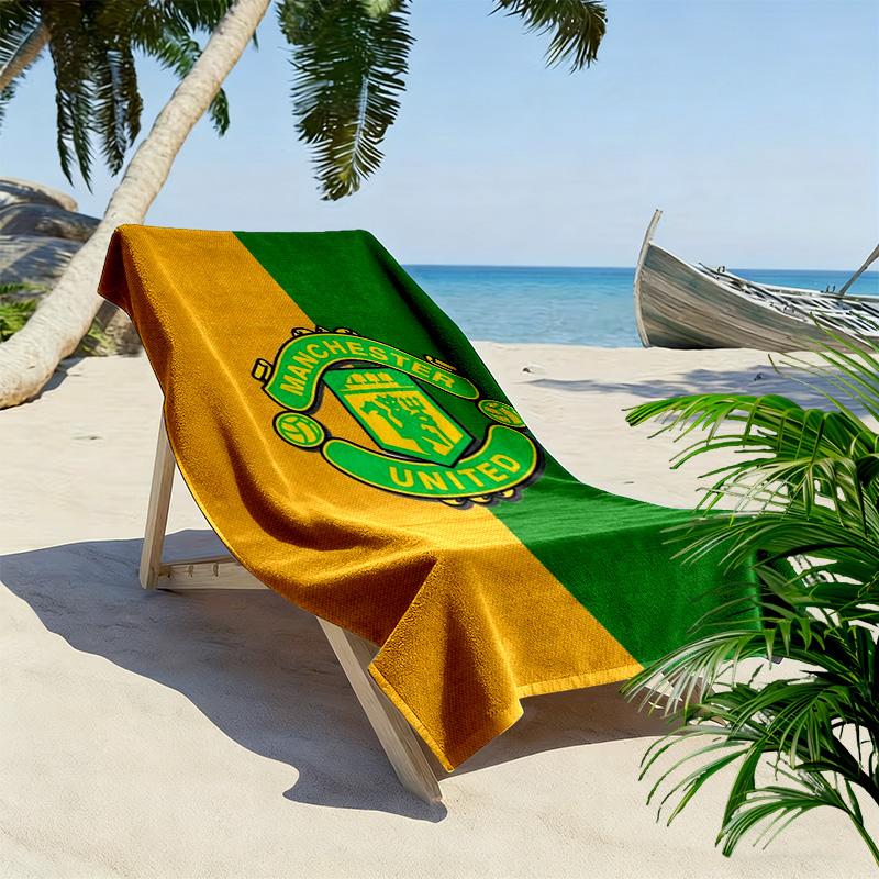 Asciugamano da Spiaggia con Stampa Manchester United, Asciugamano Grande Morbido ad Asciugatura Rapida per Spiaggia Campeggio Nuoto