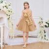 Flower Girl Princess Dress For Weddings Summer Kid Formal Bow Long Gown For School Evening Party Children New Year Cloth LP-227