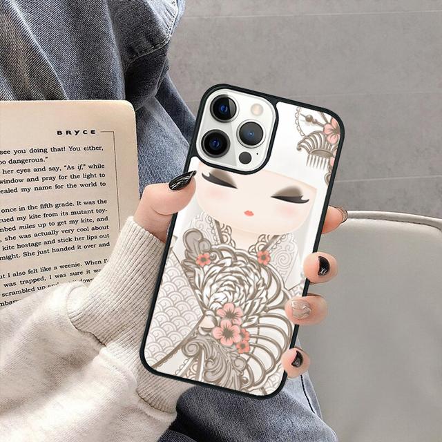 Japanese Keiko Kokeshi Doll Phone Case Cover for iPhone 17 Air 16 16e 15 13 14 11 12 Pro Max Plus coque fundas Shell