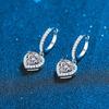 1ct Moissanit Ohrringe für Frauen Herz baumeln Ohrring D Farbe Lab Diamant 925 Sterling Silber Huggie Creolen