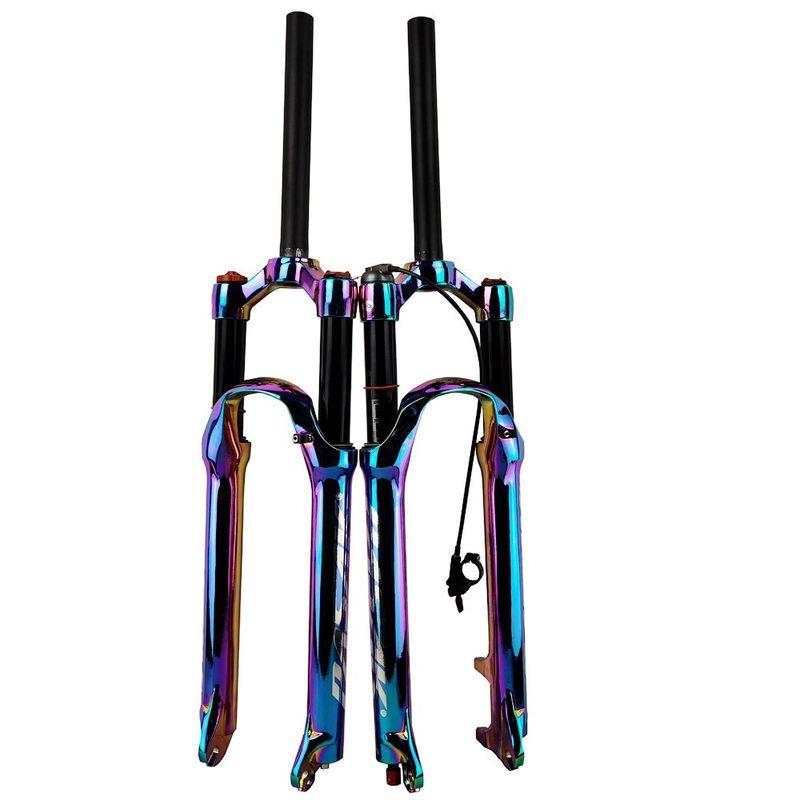 PASAK Aluminum Alloy MTB Bicycle Fork Supension Air 26/27.5/29er Inch Mountain Bike 32RL100mm Fork For A Bicycle Colour Plating