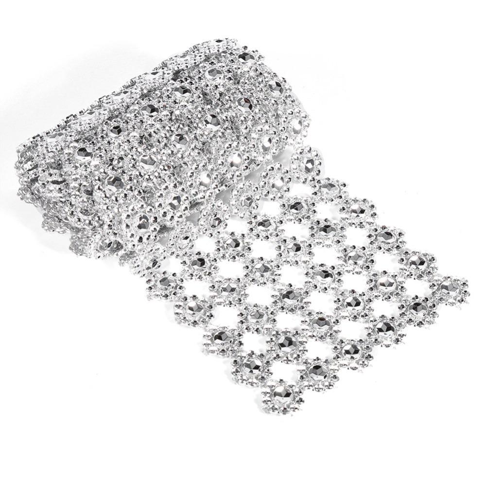 4 Inch Width Rhinestone Ribbon 10 Yards Length Diamond Warp Ribbon Arts And Crafts