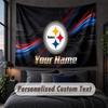 Custom Name Text Tapestry,Pittsburgh Steelers Decorative Wall Hanging, Background Tapestry For Home Bedroom