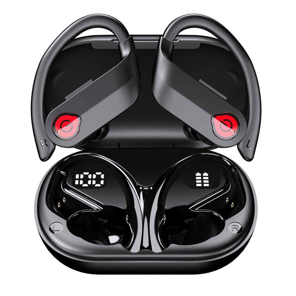Wireless Earbuds with Earhooks Built-in Mic Headphones BT 5.3 Waterproof Headset Ear Buds for Sports Running Workout Gym