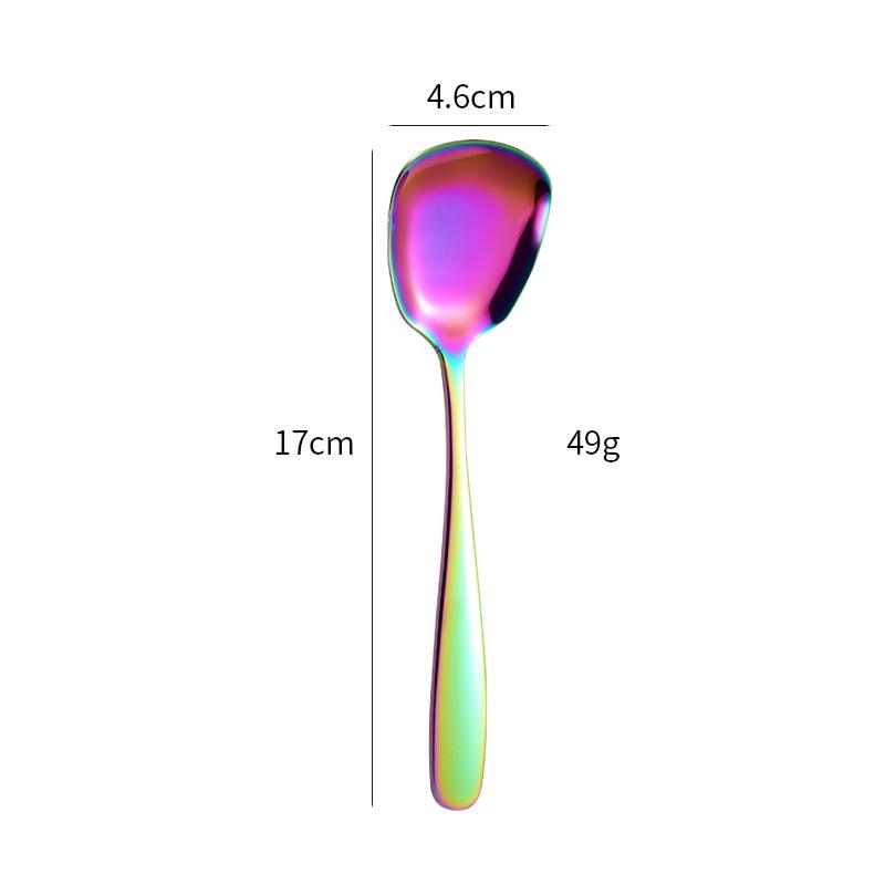 1Pcs 304 Stainless Steel Rice Serving Spoon Gold Square Spoon Ladle Dessert Ice Cream Table Spoon for Party Restaurant Kitchen Dinnerware