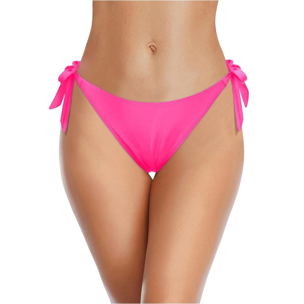 Women Side Tie Bikini Bottoms Adjustable Swim Briefs Low Waist Bathing Suit Separate for Beach Pool Sports