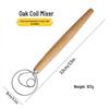 Oak Handle Danish Dough Whisk & Flour Sifter with Stainless Steel Coil Egg Beater