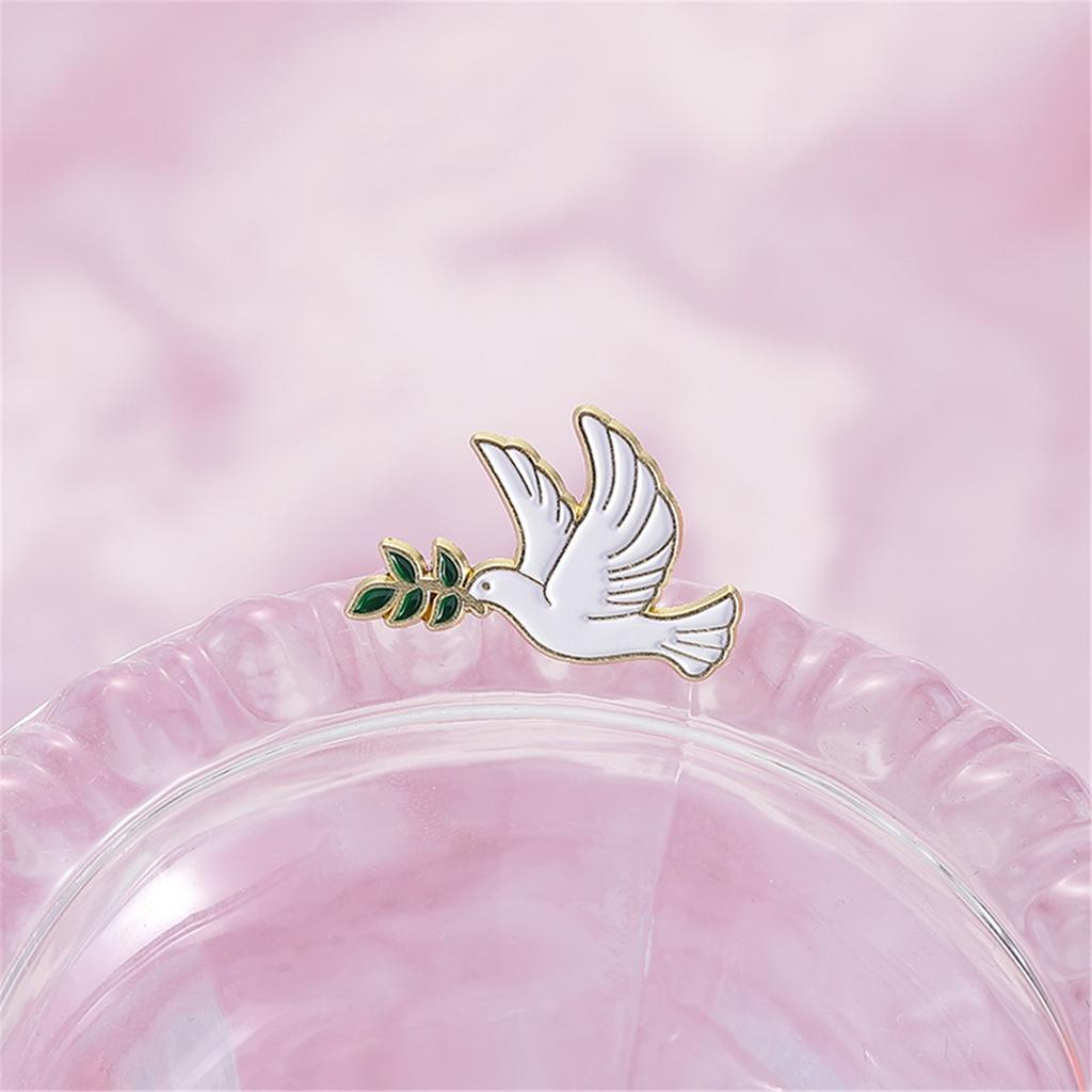 10Pcs Secure Pin Peace And Tree Branch Detail Brooch Stylish Design Badge Pin For Casual Outfits Professional Clothing