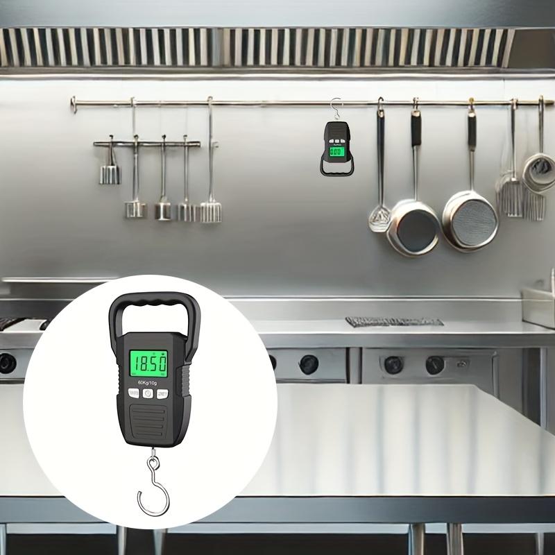 1pc Durable Digital Hanging Scale with Large Backlit LCD Display - 132lb/60kg Capacity, Ideal for Fishing, Luggage & Postal Use, Battery-Operated