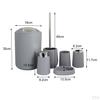6pcs Bathroom Accessories Set Bath Ensemble Toothbrush Holder Lotion Dispenser Soap Dish Trash