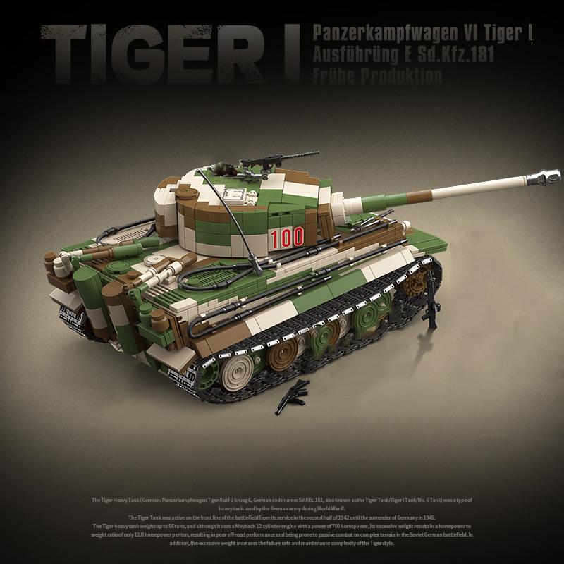 Militär Weltkriege Deutscher Tiger I Schwerer Panzer Bausteine WW2 Waffen Panzer Panther Mittlere Panzer Technische Steine Kinderspielzeug