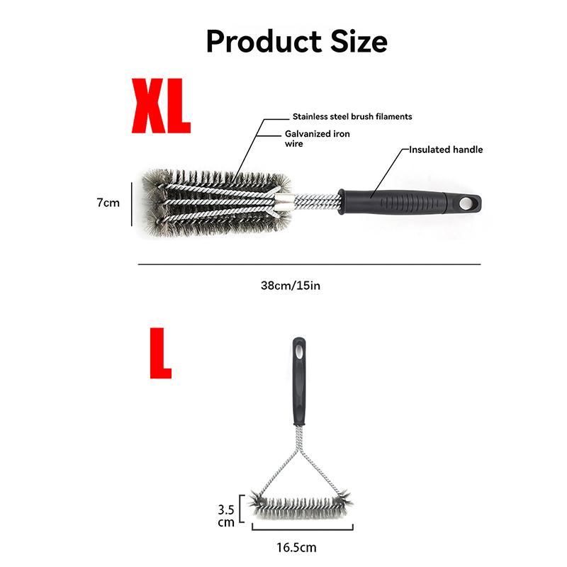 Grill Cleaning Brush BBQ Tool Steel Wire Grill Brush Stainless Steel Bristles Non-stick Cleaning Brushes Barbecue Accessories