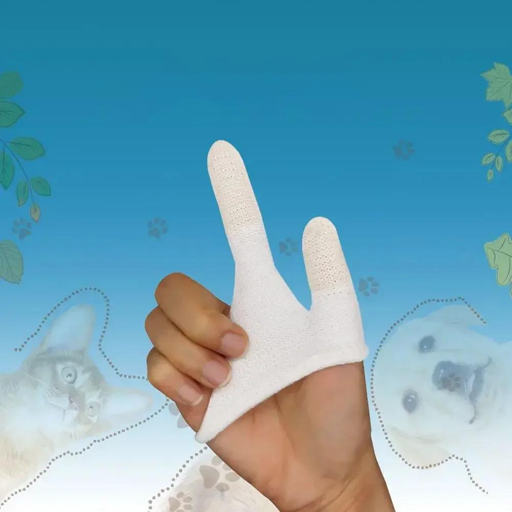 

Двухпальцевая зубная щетка для домашних животных, инструменты для чистки полости рта собак и кошек, перчатки для чистки зубов щенков и котят, принадлежности для ухода за зубами, кариес белый