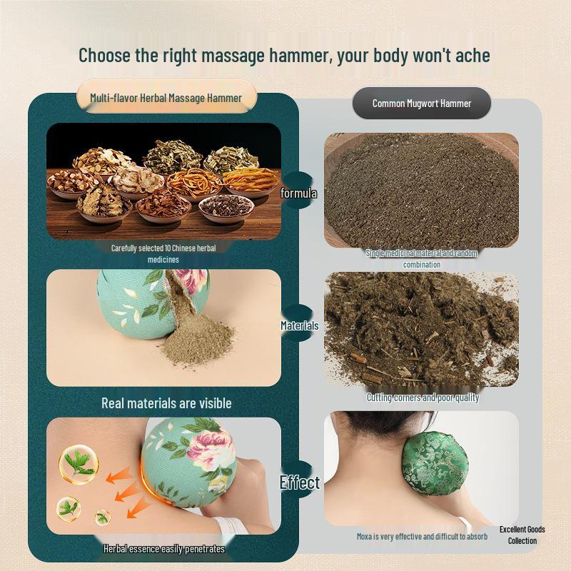 Mugwort Meridian Massage Hammer for Back & Shoulder Tapping
