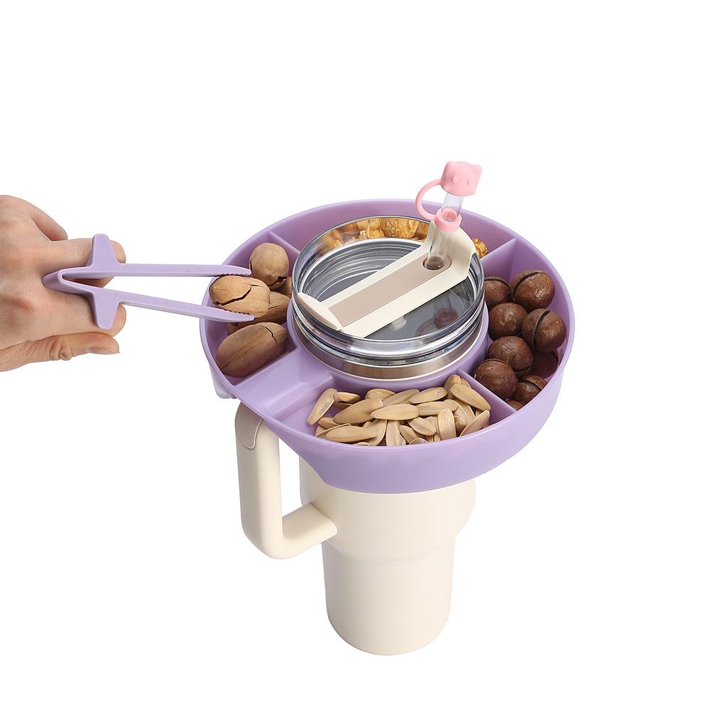 Miska na svačinu Podnos na ovoce a bonbony Nádoba Podnos na jídlo Potravinářský silikon Opakovaně použitelný Kroužek na svačinu Lehký Podnos na bonbony Dávkovač svačin