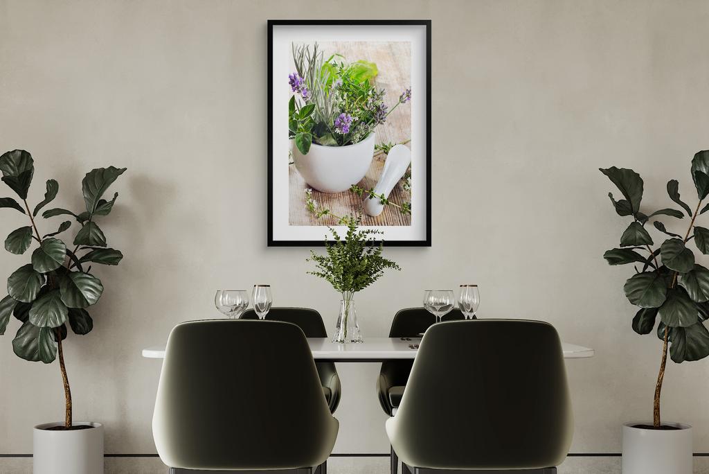 Plakat kuchenny z Ziołami Obraz na ścianę do Kuchni Jadalni w ramie 50x70