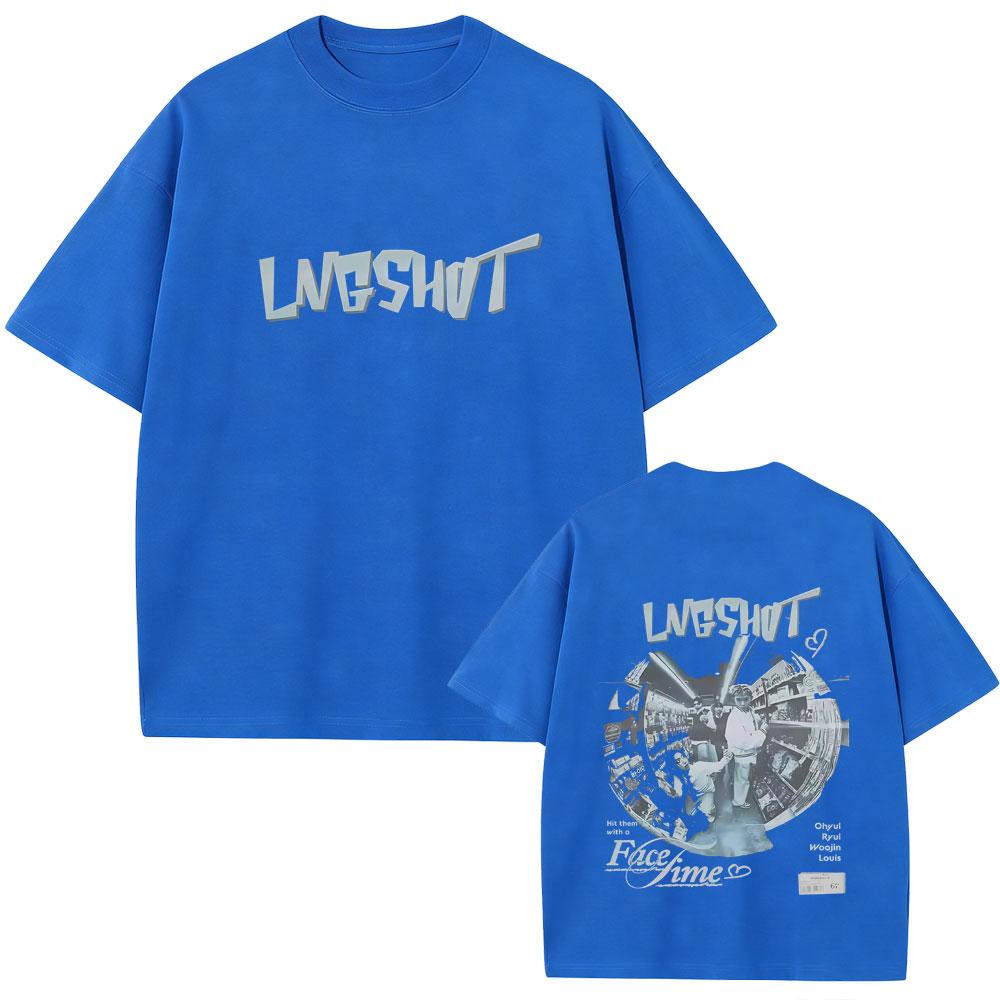 Korean Band Lngshot Graphic Tshirt Unisex Women Clothing Kpop Fashion Trend Short Sleeve Unisex Casual Oversized Crewneck T Shirts