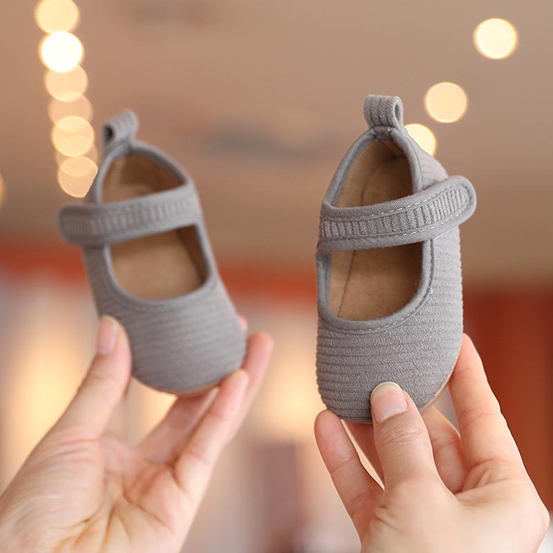 Khaki 0-18M Baby Casual Shoes Infant Toddler Bowknot Non-slip Rubber Soft-Sole Flat PU First Walker Newborn Bow Decor Mary Janes
