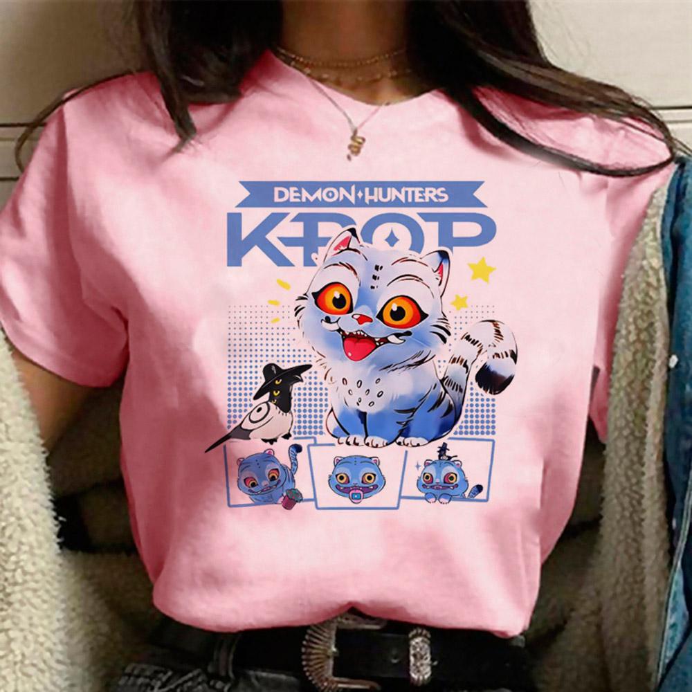 KPop Demon Hunters Mira T-shirt for Girls, Fashion Harajuku Demon Hunter Cosplay Shirt, Fan Gift Y2k Top T-shirt