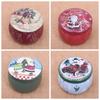Decorations Metal Christmas Gift Candy Box Round Storage Xmas Durable Boxes