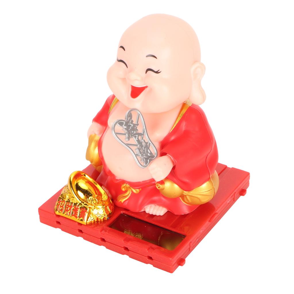 Solar Buddha Figurine Maitreya Auto Hand Shaking Solar Powered   ABS Buddha Statue for Home Car
