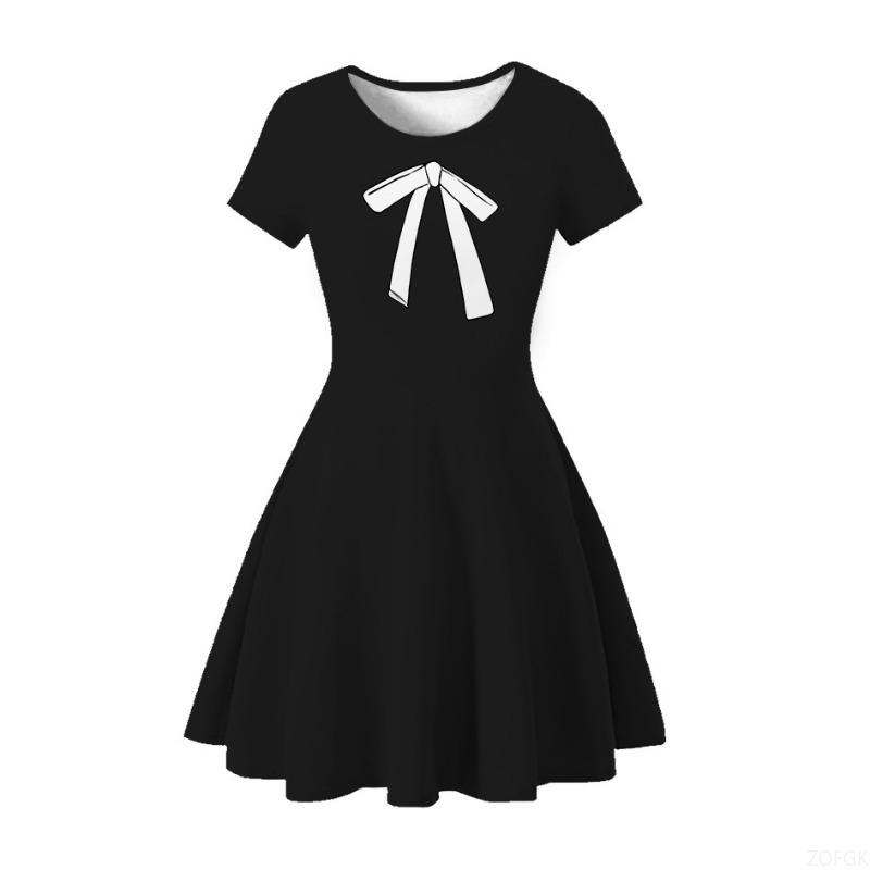 Summer Printed Cartoon House Dress, Children's Performance Costume, A-line Dress, Princess Dress