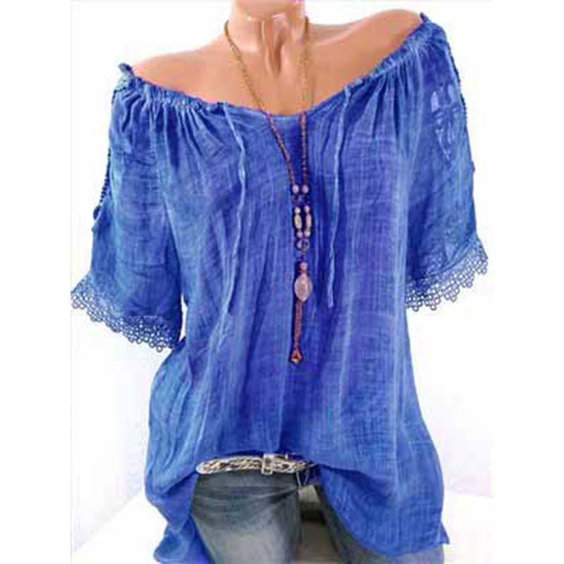 Elegante Blusa T-shirt in Chiffon a Spalle Scoperte da Donna con Design Elegante e Colori Versatili