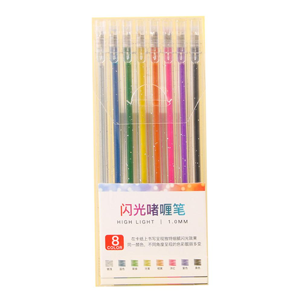 

Набор из 8 цветных блестящих металлических шариковых ручек Роскошный подарок для художников, для ведения дневника, для DIY-поделок, для скрапбукинга