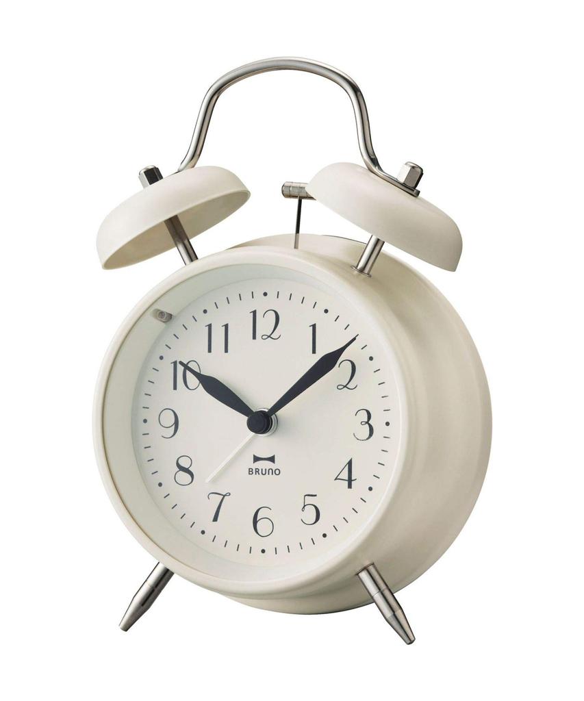 BRUNO Monochrome Twin Bell Clock, Stylish White with Backlight, Perfect as a Housewarming Gift, Popular Bruno BCA024-WH