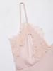 2026 European Style Women's Lace Patchwork Silk Camisole Dress