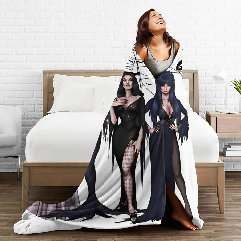 Elviras Mistress Of The Dark Flannel Blanket Quality Super Soft Horror Movie Bedding Throws Travel Office Bedroom Bedspread