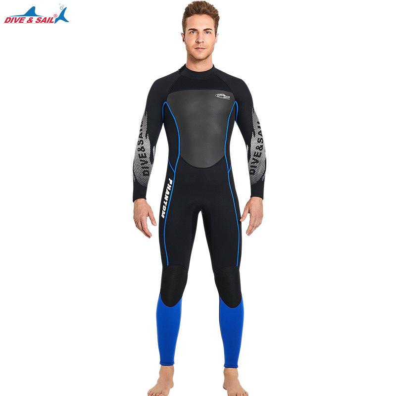 3MM Thick Full-Body Wetsuit: Warm Long Sleeve Diving, Snorkeling, Swimming, Surfing Suit.